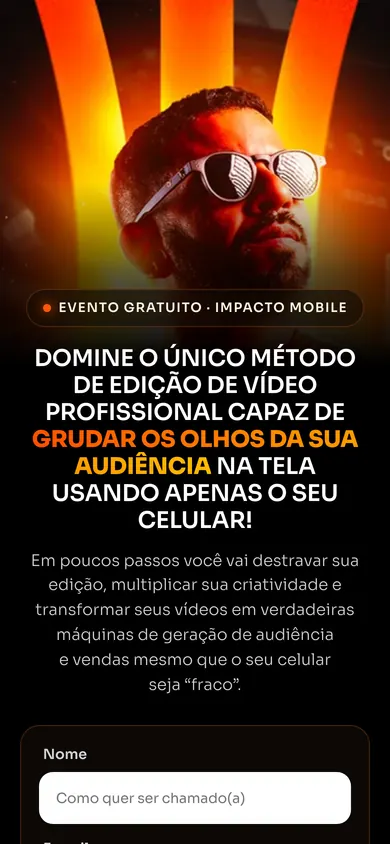 Página de captura do Impacto Mobile no celular